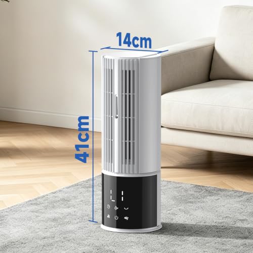 Portable Air Conditioners, Evaporative Swamp Cooler, Cooling Tower Fan with Mist Humidifier, 3 Speeds, Oscillating, Timer, Remote for Bedroom, Office, Dorm - Portable AC Standing Fan (Glacier White)