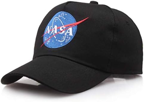 HLifuz Spiritual Classic hat and Classic NASA Patch with Hook and Loop for Team Morale(None Black L(58-60cm))