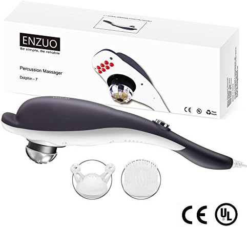 Hand-held Percussion Body Massager, ENZUO Electric Body Massager with Deep Tissue To Relieve Knots, Pains, Stiffness &amp; Fatigue In Neck, Shoulders, Feet, Hips, Back, Thigh &amp; More