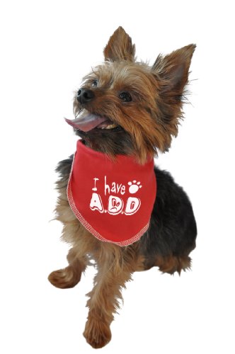Ruff Ruff And Meow Doggie Bandana I Have A.D.D Red Medium