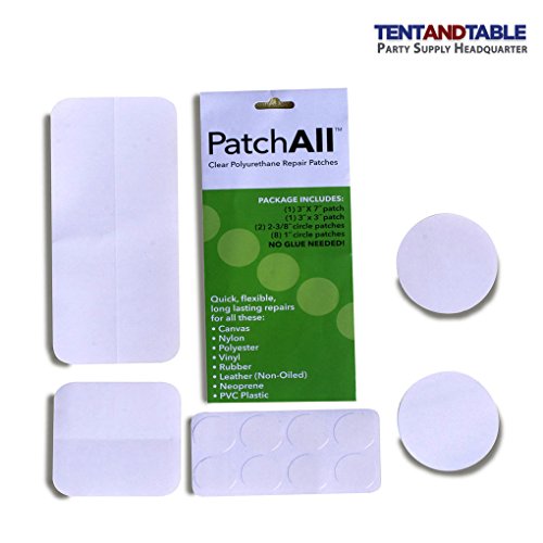 Moose Supply PatchAll Kit Polyurethane Plastic Adhesive Patch Kit for Canvas, Nylon, Polyester, Vinyl, Rubber, Leather, Neoprene and PVC Plastic Includes Multiple Patch Sizes - Thumbnail 3