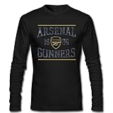 Men's Top New Arsenal FC Gunners Logo Soft Cotton Long Sleeve black L