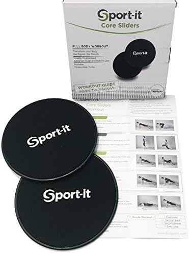 Top Quality Core Sliders, Sport-it Fitness Portable Gliding Discs for Full-Body Workout - Bonus Workout Guide Included