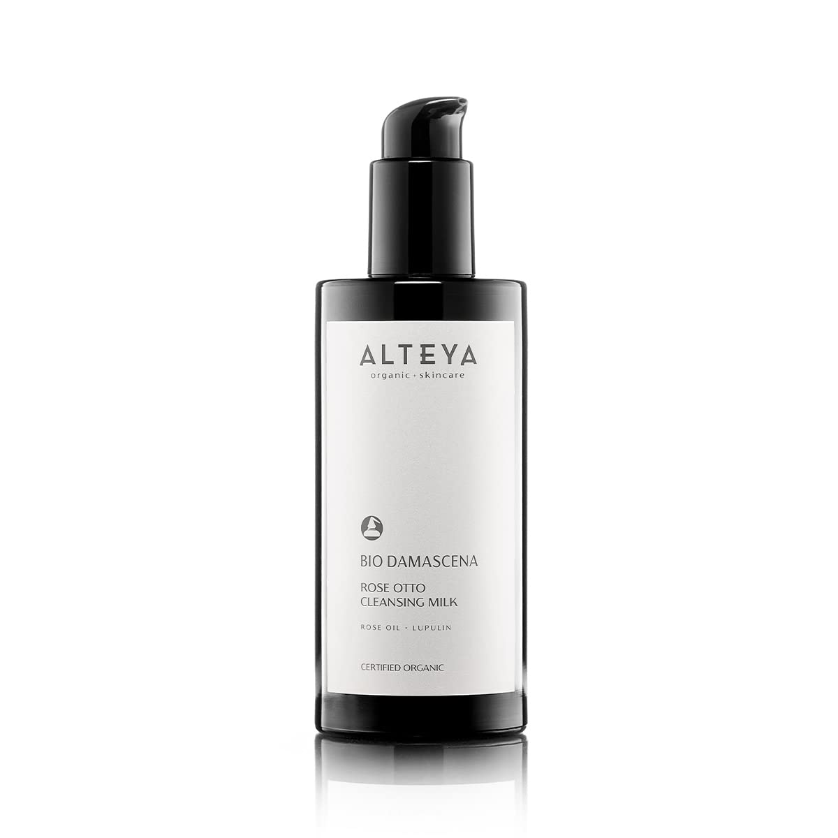 Alteya Organic Cleansing Milk 200ml - NaTrue Certified Organic - Based on Bulgarian Rose Essential Oil for Sensitive & Dry Skin - Purifying, Moisturizing, Calming