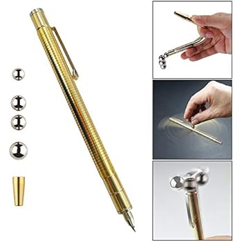 Fidget Think Pen with Flex Spinning Body Toy for Helping ADHD Stress Reducer Black Refills Color Gold