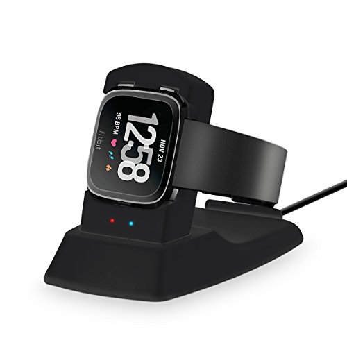 LANMU Fitbit Versa Charger,Smart Watch Charging Dock Station Watch Charging Stand Cradle Holder for Fitbit Versa Smart Watch (Black)