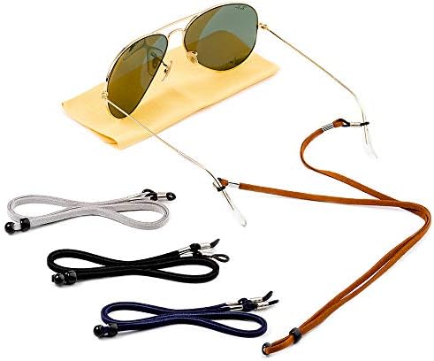 Universal Fit Eyeglass Strap, Leather Eyewear Retainer, Sunglasses Holder String, Adjustable Eyeglasses Chain, 4 Packng - 4 Pack