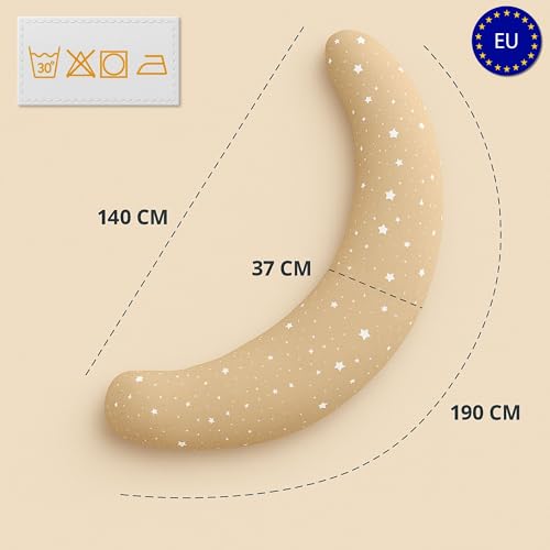 Totsy Baby Nursing and Pregnancy Pillow 190 cm – Pillow for Side Sleepers Rest and Relaxation Ideal for Future Moms C Shape Oeko-Tex