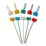 Huouo 100 PCS 6 Inches Nylon Marker Cable Ties Self-Locking Cord Tags Label Wire Straps Assorted colors