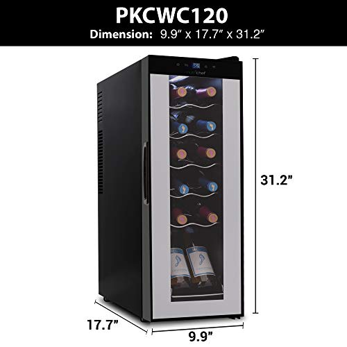 NutriChef PKCWC120 White & Red CoolerFreestanding Countertop Compact