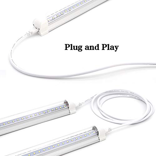 T5 T8 Extension Cords, 10 ft 3 Meter Connector Cord, 3-Prong Extended Power Cable for Integrated LED Tube Light, Single LED Shop Garage Light Fixture, Under Cabinet Lights Pack of 2 - Thumbnail 3