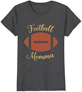 Womens Football Momma T-Shirt American Football Player Mom Tee XL Dark Heather