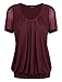 Tunics for Women,Laksmi Women's Casual Simply Loose Fit Party T-shirt Blouse,XX-Large Wine