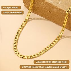Men's Gold Curb Chain Stainless Steel 26" Inches