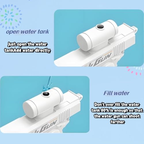 Water Guns, Prank Gun, Two-Way Reverse Gun Shoots Back At User, Fun Office & School Pool Or Beach Summer Toy Gifts For Adult (1, Blue)