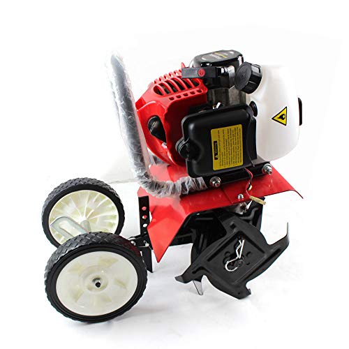 Wanlecy Upgarded Mini Garden Tiller Cultivator, 12" Wide Gas Powered 2HP 2 Stroke 52cc Engine Garden Yard Tilling Soil Tools - Thumbnail 5