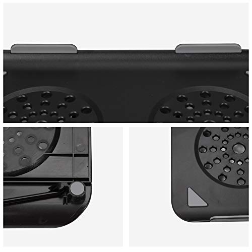 2 in 1 Laptop Notebook Stand with Phone Stand Elekin Adjustable Portable MacBook Stand Foldable Notebook Holder Ergonomic Laptop Riser for MacBook, Air, Pro, Surface Laptop, Ipad, Books to 17”,Black