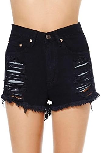 Women's Vintage Black Levi's Distressed So Ripped High Waisted Jean Shorts