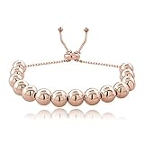 Hoops & Loops Rose Gold Flashed Sterling Silver Bead Adjustable Pull String Bracelet