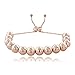 Hoops & Loops Rose Gold Flashed Sterling Silver Bead Adjustable Pull String Bracelet