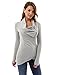 PattyBoutik Women High-Low Hem Pullover Blouse (Light Heather Gray Large)
