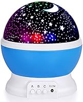 Kids Star Night Light, 360-Degree Rotating Star Projector, Desk Lamp 4 LEDs 8 Colors Changing with USB Cable, Best for...