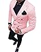 Fitty Lell Men's Suit 2 Piece Formal Double Breasted Groom Blazer Mens Wedding Suits(38 Regular,Pink)