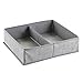 mDesign Soft Fabric Divided Dresser Drawer and Closet Storage Organizer Bin for Bedroom - Holds Lingerie, Bras, Socks, Leggings, Clothes, Purses, Scarves, Lido Collection - 2 Pack - Gray