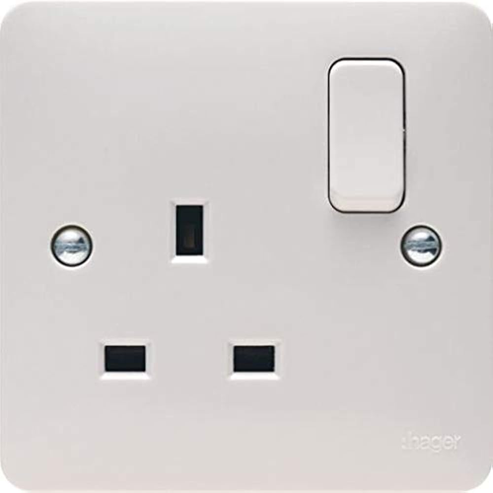 Hager 13A 1 Gang Double Pole Switched Socket Sollysta Range BS 1363-2