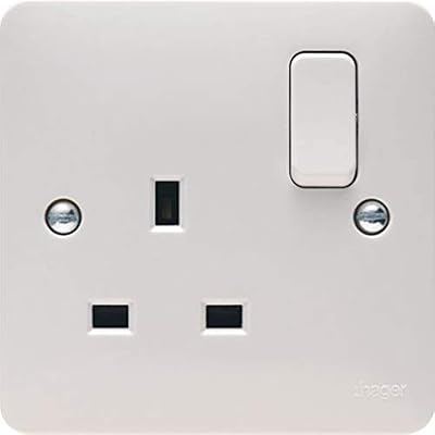Hager 13A 1 Gang Double Pole Switched Socket Sollysta Range BS 1363-2