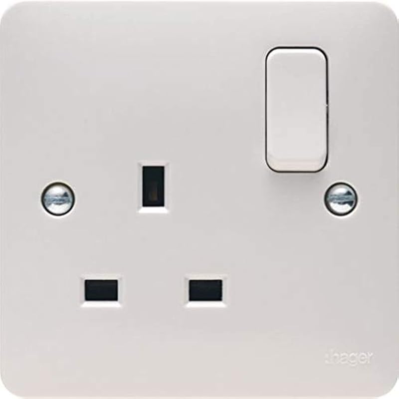 Hager 13A 1 Gang Double Pole Switched Socket Sollysta Range BS 1363-2