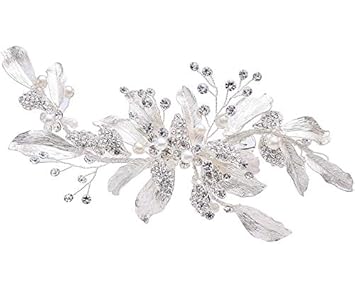 Amazon Com Bridal Hair Comb Silver Hair Clip Wedding Hair Piece