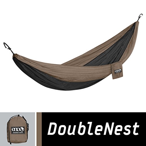 ENO Eagles Nest Outfitters – DoubleNest Hammock, Portable Hammock for Two, Khaki/Black