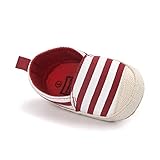 Kuner Infant Baby Boys Girls Canvas Stripe Moccasins Soft Sole Anti-Slip Prewalker Toddler Shoes