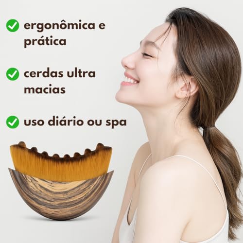 Escova Lifting Facial para Drenagem – Massageador de Contorno, Estimula Circulação, Reduz Inchaço e Modela Queixo & Mandíbula – Design Ergonômico, Cerdas Ultra Macias, Uso Diário ou Spa