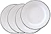 Crow Canyon Home Enamelware - Set of 4 Dinner Plates - Solid White with Black Rim
