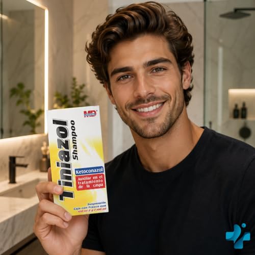 Tiniazol Ketoconazol Shampoo 2 g / 100 Botella con 120 mL Shampoo para la Caspa Seborrea Alopecia Dermatológico MD Liferpal Laboratorios Pack (1)