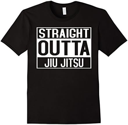 Men's Straight Outta Jiu Jitsu Shirt | Grappling Shirt Large Black