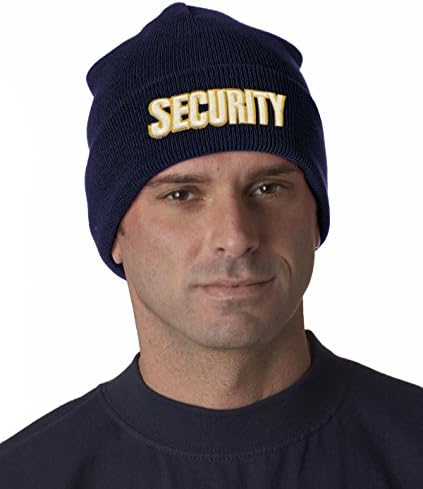 Gbox Embroidery Security Officer Guard Embroidered Knit Winter Work Watch Cap (NAVY)