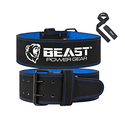Beast Power Gear Weight Lifting Belt for Women Men Leather Power Belt  with Back and Core Support for Weightlifting, Powerlifting, Strength