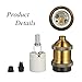 Tomshine E26 E27 Adapter Lamp Light Socket Replacement, Ceramics Screw Fire Heat Resistant Up to 500℃ No Fire Hazard, Metal Brass Finished Edison Retro Bulb Pendant Lamp Holder Medium Screw (6 Pack)