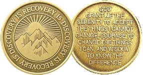 Recovery Is Discovery with the Serenity Prayer - Bronze Medallion