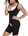 SLIMBELLE Women's Seamless Body Briefer Full Body Shaper Open Bust Mid Thigh Bodysuit with Firm Tummy Control-Black-2XL&3XL