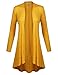 BIADANI Women Long Sleeve Classic Lightweight Open Front Jersey Cardigan, Colmf009_mustard, XX-Large