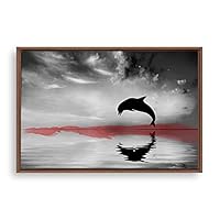 Framed Canvas Wall Art Black and White Scenery Canvas Prints Home Artwork Decoration for Living Room,Bedroom - 16x24 inches