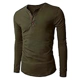 Fancyqube Mens Long Sleeve Slim Fit Henley T-shirts