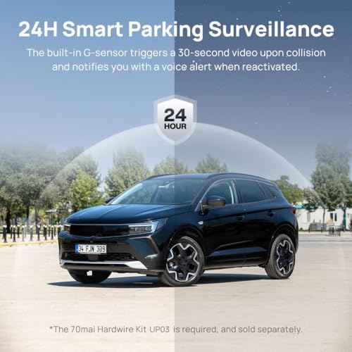 70Mai Dash Camera For Cars, 1080P, 130° Wide Angle, Built-In Wifi Dash Cam, Emergency Recording, App Control Dashboard, Car Camera Recorder With Night Vision, G-Sensor, Car Dvr, Hbv00000He474