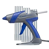 Chandler Tool Hot Glue Gun - 60 Watt Full Size Heavy Duty High Temp Industrial Hot Melt Glue Gun Kit with 10 Pcs Glue Sticks, Patented Base Stand &, for Arts & Crafts & DIY (Blue)