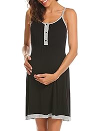 Ekouaer - Camisón de maternidad para lactancia y lactancia (tallas S-XXL)