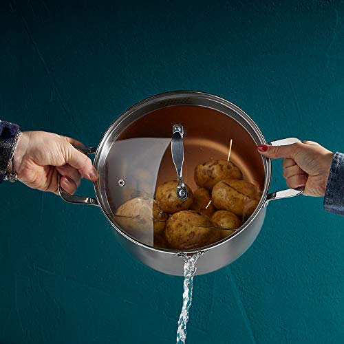 VonShef Casserole and Pasta Multi Pot with Strainer Lid, Easy Clean